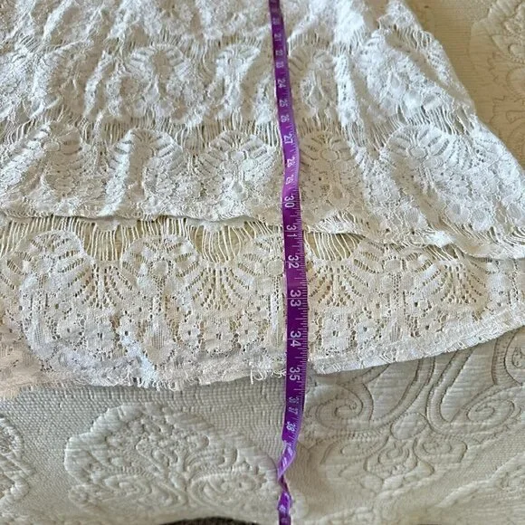 Plus XXL Women's white lace tunic / mini dress sheer, frilly, girly summer vibes - Picture 7 of 7